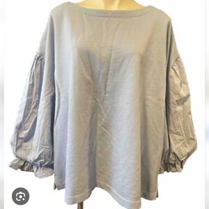 Wonderly Women's Tan Cotton Balloon Sleeve Top